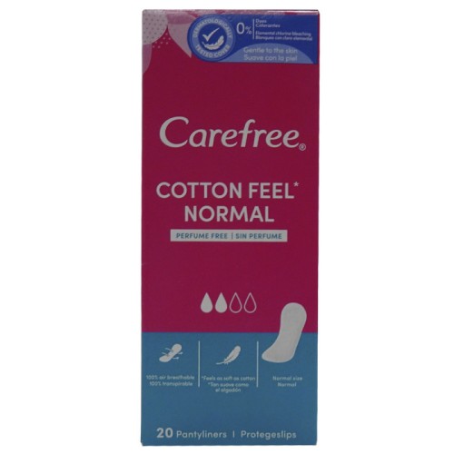 CAREFREE PROTEGE SLIP 20 U. COTTON C/12 COMPRESAS Y TAMPONES